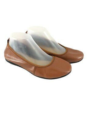 Kunsto Womens Ballet Flats Faux Leather Slip On Brown Size 240 US 6.5